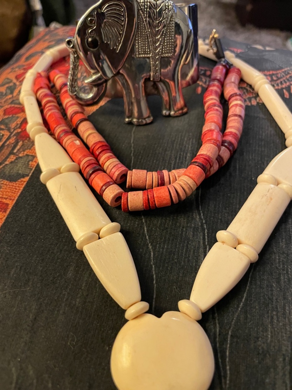 Three Piece Vintage mix-match set. Celluloid, Wood and Metal.